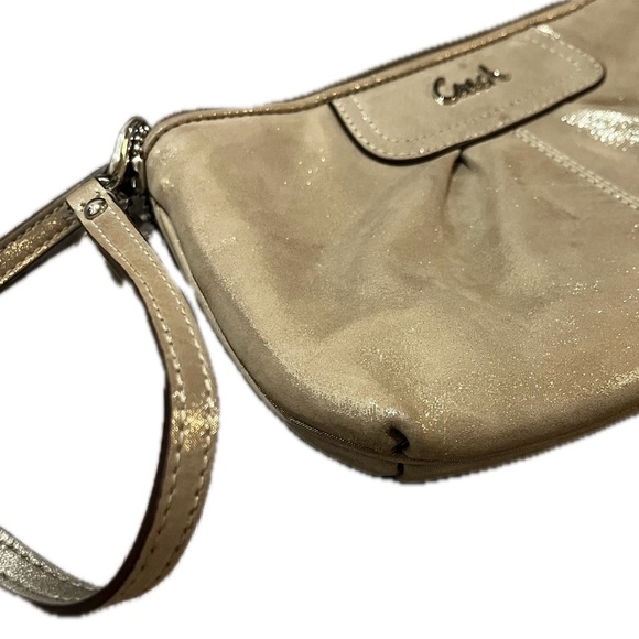 Coach Gold Suede Convertible Wristlet Purse - Picture 5 of 9